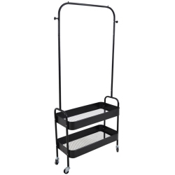 Κρεμάστρα ρούχων μεταλλική με ράφια μαύρο 67x30x159εκ Ankor 817580