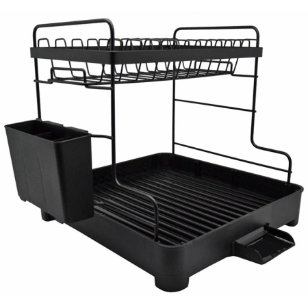 Πιατοθήκη 2όροφη μεταλλική μαύρη 36x30.5x30.5εκ Ankor 820511