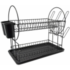 Πιατοθήκη 2όροφη μεταλλική μαύρη 50x24x34εκ Ankor 822317