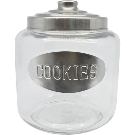 Μπισκοτιέρα γυάλινη διάφανο-ασημί Cookies 4.5Lt Ankor 800575
