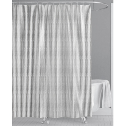 Κουρτίνα μπάνιου πολυεστερική Ριγέ λευκό-γκρι 180x180εκ Ankor 823796