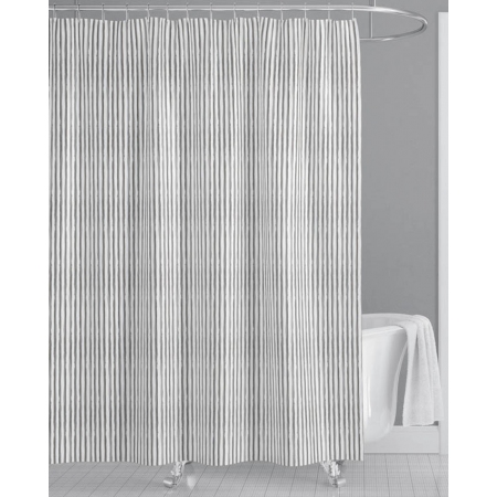 Κουρτίνα μπάνιου πολυεστερική Ριγέ λευκό-γκρι 180x180εκ Ankor 823796
