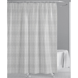 Κουρτίνα μπάνιου πολυεστερική Ριγέ λευκό-γκρι 180x200εκ Ankor 823802
