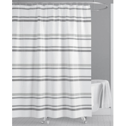 Κουρτίνα μπάνιου πολυεστερική Ρίγες λευκό-γκρι 180x180εκ Ankor 823819