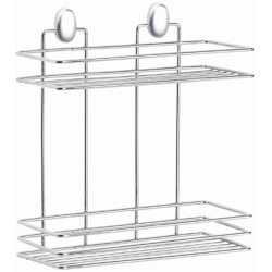 Ραφιέρα μπάνιου μεταλλική 2 θέσεων ασημί 30x13x30εκ Ankor 822850