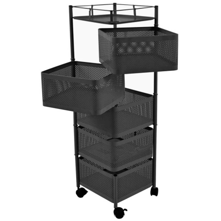 Μανάβης τρόλλεϋ μεταλλικός 5 θέσεων μαύρος 28x28x93εκ Ankor 824168