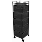 Μανάβης τρόλλεϋ μεταλλικός 5 θέσεων μαύρος 28x28x93εκ Ankor 824168