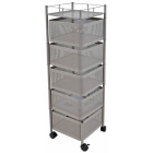 Μανάβης τρόλλεϋ μεταλλικός 5 θέσεων γκρι-μπεζ 28x28x93εκ Ankor 824175