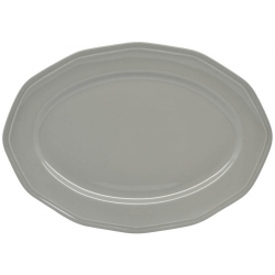 Πιατέλα οβάλ πορσελάνης γκρι 36.5x26x2.5εκ Ankor 8252-05