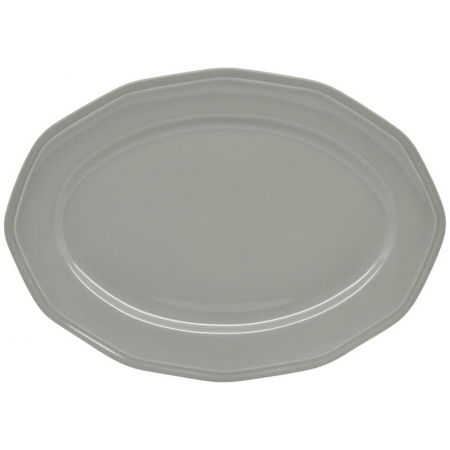 Πιατέλα οβάλ πορσελάνης γκρι 36.5x26x2.5εκ Ankor 8252-05