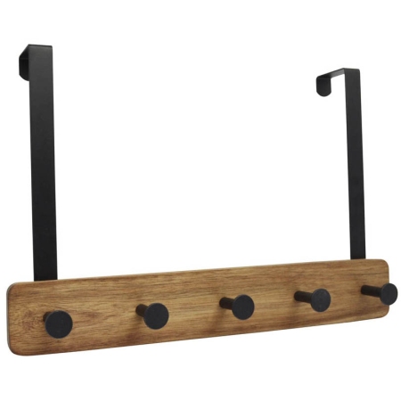 Κρεμάστρα πόρτας μεταλλική-ξύλινη μαύρη 38.5x9x25.5εκ Ankor 824878