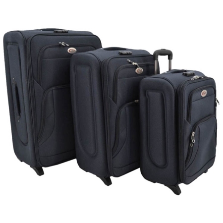 Σετ 3 Βαλίτσες ταξιδίου Ankor μαύρο 50εκ-60εκ-70εκ Ankor 823260