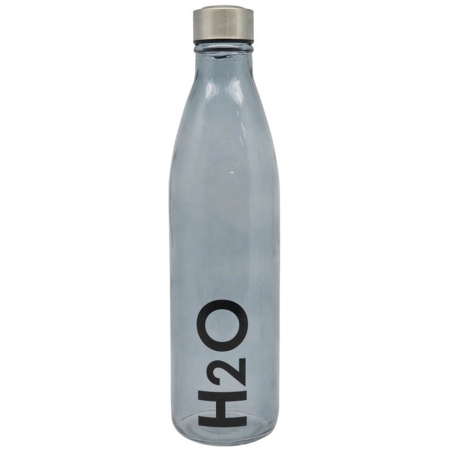 Μπουκάλι γυάλινο με βιδωτό καπάκι H2O γκρι 1Lt Ankor 824380