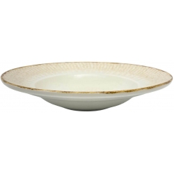Πιάτο ζυμαρικών πορσελάνης μπεζ-καφέ 27x5.5εκ Ankor 8256-06