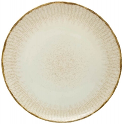 Πιάτο φρούτου πορσελάνης μπεζ-καφέ 21x2εκ Ankor 8256-03