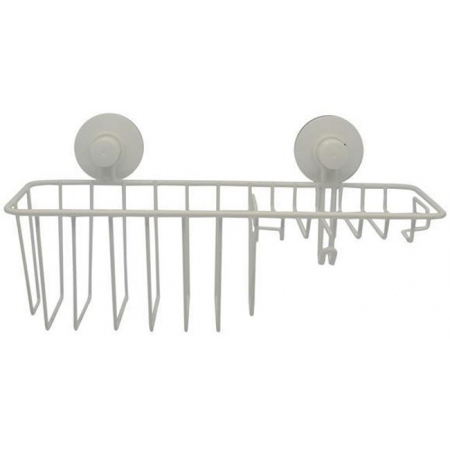 Ράφι μπάνιου μεταλλικό λευκό 30x11x14εκ Ankor 794263