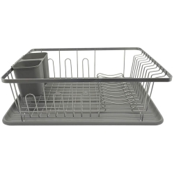 Πιατοθήκη μεταλλική ασημί-γκρι 43x32x14.5εκ Ankor 800339