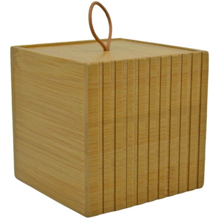 Θήκη καλλυντικών ξύλινη μπαμπού natural 9x8x9εκ Ankor 824526
