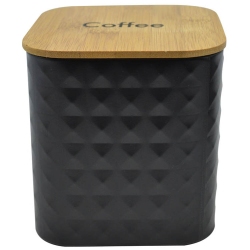 Βάζο αποθήκευσης μεταλλικό Coffee μαύρο 12x12x13εκ Ankor 824649