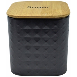 Βάζο αποθήκευσης μεταλλικό Sugar μαύρο 12x12x13εκ Ankor 824656