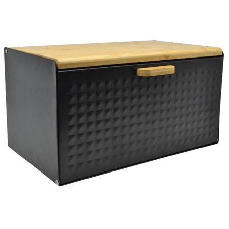 Ψωμιέρα μεταλλική μαύρο-natural 35.2x21.5x19.5εκ Ankor 824663