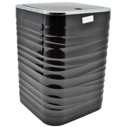 Κάδος πλαστικός Luna μαύρο-ασημί 5Lt Ankor 830008