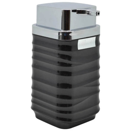 Σαπουνοθήκη-dispenser πλαστικό Luna μαύρο-ασημί 7.2x9x14.5εκ Ankor 830046