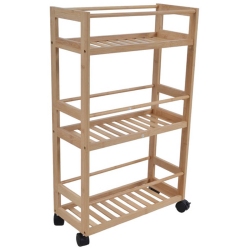 Μανάβης τρόλλεϋ ξύλινος μπαμπού 3 θέσεων natural 44.5x20x75εκ Ankor 824557