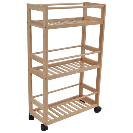 Μανάβης τρόλλεϋ ξύλινος μπαμπού 3 θέσεων natural 44.5x20x75εκ Ankor 824557