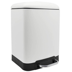 Κάδος πεντάλ ανοξείδωτος λευκό 6Lt Ankor 829354