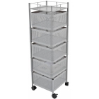 Μανάβης τρόλλεϋ μεταλλικός 5 θέσεων γκρι 28x28x93εκ Ankor 830381