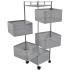 Μανάβης τρόλλεϋ μεταλλικός 5 θέσεων γκρι 28x28x93εκ Ankor 830381