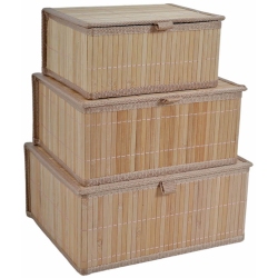 Κουτιά αποθήκευσης μπαμπού σετ 3 τεμαχίων natural Ankor 829866