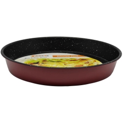 Ταψί μεταλλικό αντικολλητικό στρογγυλό μαύρο-κόκκινο 28.5x4εκ Ankor 810864