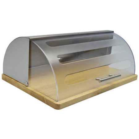 Ψωμιέρα ξύλινη-ανοξείδωτη 39x27.5x15.5εκ Ankor 812455