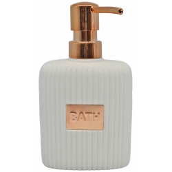 Σαπουνοθήκη-dispenser πολυεστερικό λευκό-ροζ χρυσό 9x10x16εκ Ankor 829682