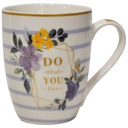 Κούπα πορσελάνης Ριγέ μωβ-λευκό 340cc Ankor 827473