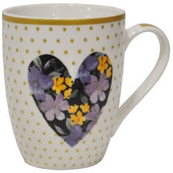 Κούπα πορσελάνης Πουά μωβ-λευκό 340cc Ankor 827473