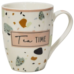 Κούπα πορσελάνης Tea time λευκό-ροζ 340cc Ankor 827480