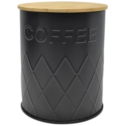 Βάζο αποθήκευσης μεταλλικό Coffee μαύρο 11.3x13.5εκ Ankor 817054
