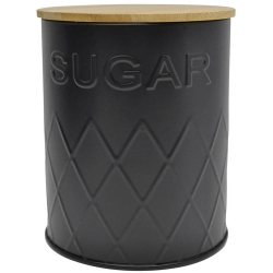 Βάζο αποθήκευσης μεταλλικό Sugar μαύρο 11.3x13.5εκ Ankor 817061