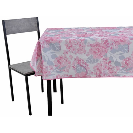 Τραπεζομάντηλο υφασμάτινο αλέκιαστο Λουλούδια ροζ-γκρι 180x140εκ Ankor 828166