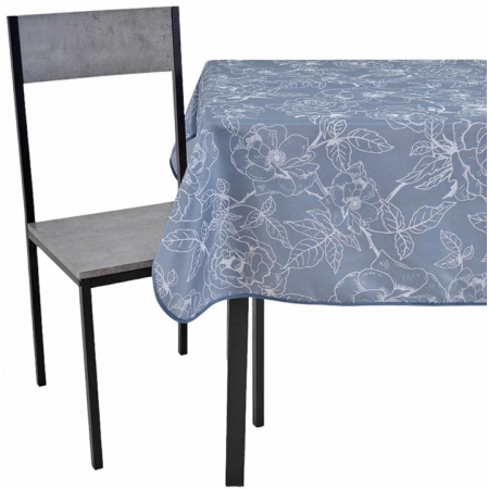 Τραπεζομάντηλο υφασμάτινο αλέκιαστο Λουλούδια γκρι-λευκό 220x140εκ Ankor 828203