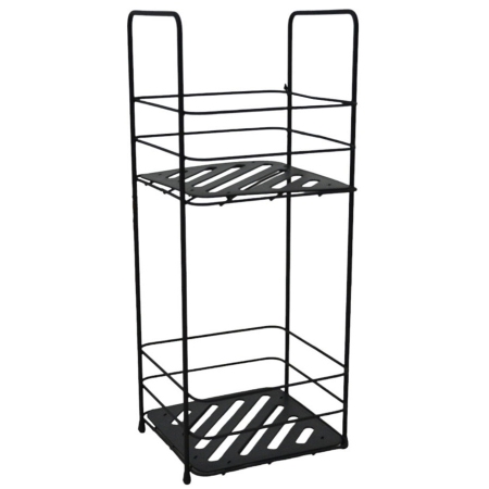 Ραφιέρα μπάνιου μεταλλική 2 θέσεων μαύρη 16x16x40εκ Ankor 829897