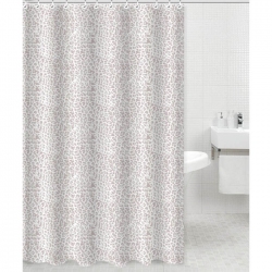 Κουρτίνα μπάνιου πολυεστερική Λεοπάρ λευκό-γκρι 180x200εκ Ankor 831036
