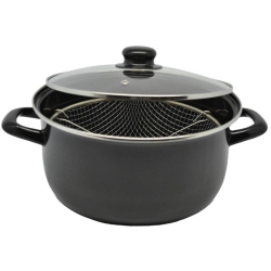 Φριτέζα εμαγιέ μαύρη 24εκ Ankor 832118