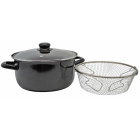 Φριτέζα εμαγιέ μαύρη 24εκ Ankor 832118