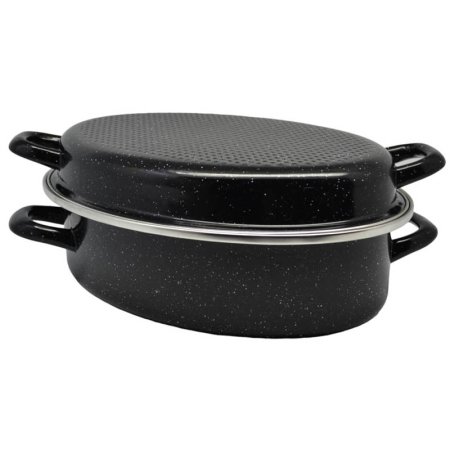 Γάστρα εμαγιέ οβάλ με σχάρα 38x29εκ Ankor 832132