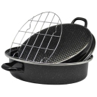 Γάστρα εμαγιέ οβάλ με σχάρα 38x29εκ Ankor 832132