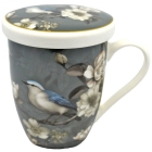 Κούπα πορσελάνης με καπάκι Σπουργίτι γκρι 340cc Ankor 832071